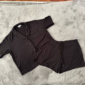 PJ Salvage Black Pajamas Set Women's size XL Shorts Top Shirt